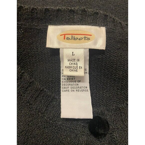 Talbots‎ Sweater Womens Size L Santa Embroidered Ramie Blend 90s Ugly Beautiful - Picture 5 of 7